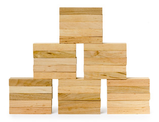 wall of bricks from wooden game