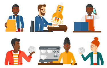 Vector set of business characters.
