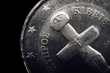 Cypriot euro coin. Business concept. Macro