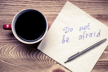 Romantic message written on napkin
