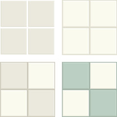 Square tiles. Four different versions of seamless pattern vectors made with vintage colored tiles.