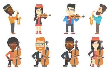 Vector set of musicians characters.