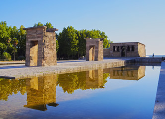 Obraz premium Spain, Madrid, Parque del Oeste, View of the Temple of Debod..