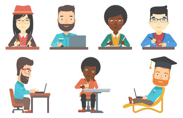 Vector set of bar customer and business characters