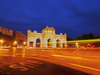 Spain, Madrid, Plaza de la Independencia, Neo-classical triumphal Archway The Puerta de Alcala..