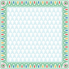 Obraz premium Square winter border and seamless pattern. Swatch is given in vector file.