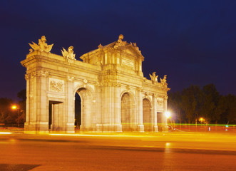 Fototapeta na wymiar Spain, Madrid, Plaza de la Independencia, Neo-classical triumphal Archway The Puerta de Alcala..
