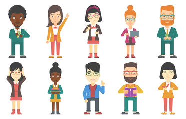 Vector set of business characters.