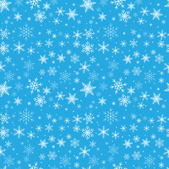Seamless white pattern of snowflakes. Transparent background. Pattern swatch is included in vector file.