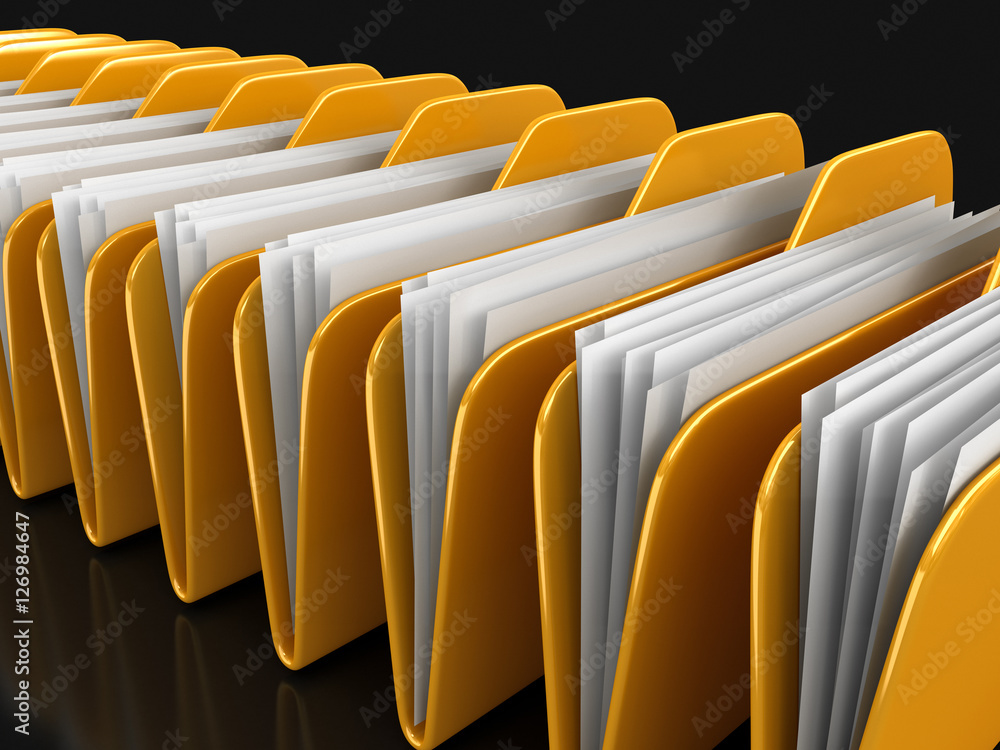 Poster folders and files. image with clipping path