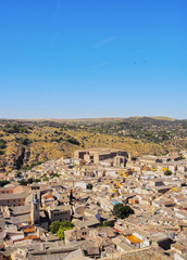 Spain, Castile La Mancha, Toledo, Elevated view of the Old Town..