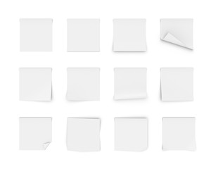 Rendering of twelve blank white stickers