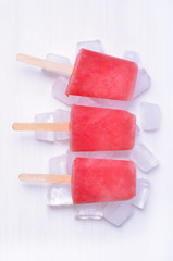 Popsicles from frozen watermelon
