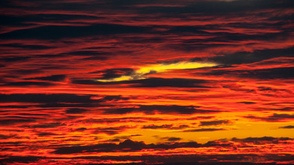 Dramatic clouds at sunset
