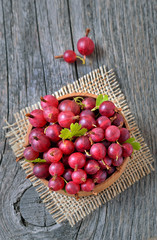 Ripe red gooseberries
