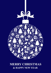 Christmas blue ball card