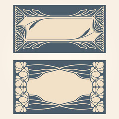 Vector art deco invitation cards.