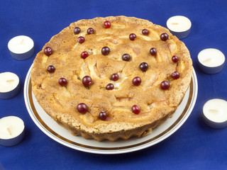 Apple pie with cranberry