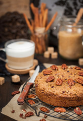 Delicious cinnamon and pecan coffee cake