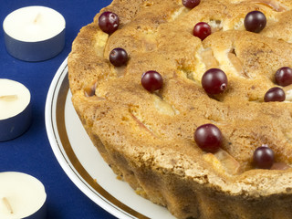 Apple pie with cranberry
