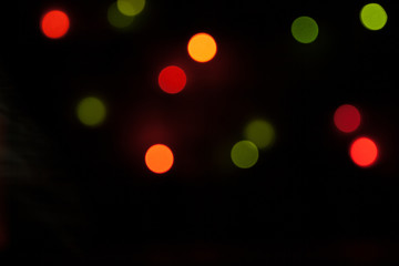 Colorful Bokeh. Lights, Garland, Night City. Christmas Party. Bl