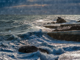 The storm. Black sea at Foros, Crimea