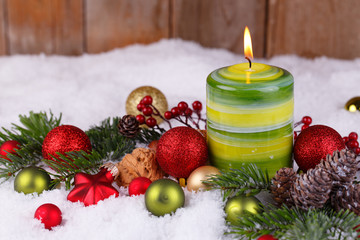 Weihnachten, Advent  -  Kerze mit Deko
