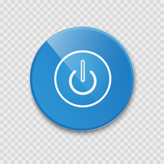 Video interface icon on transperent. Vector illustration .power button