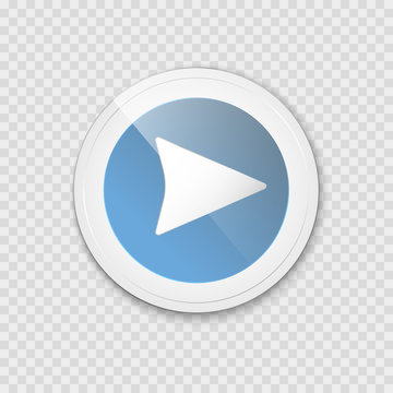 Video interface icon on transperent. Vector illustration. Play button