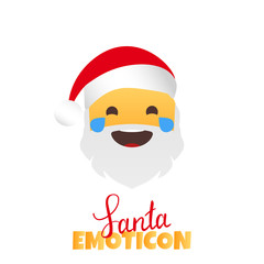 Emoji Santa Claus. Winter Holidays Emoticon. Smile Character