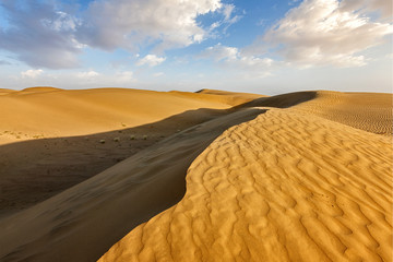Sand dunes in desert