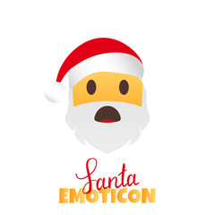Fototapeta na wymiar Emoji Santa Claus. Winter Holidays Emoticon. Worried Character.