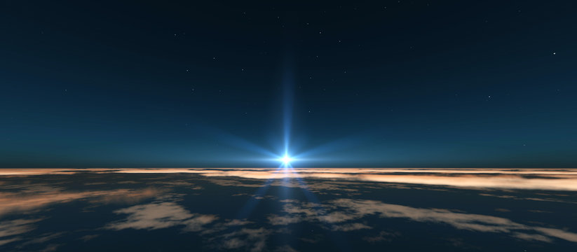 planet sunrise from space