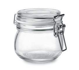 Empty glass jar