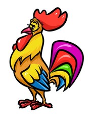 Cock cartoon illustration isolated image animal character 