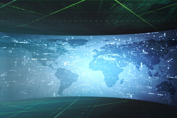 World map illustration in futuristic concept © Elnur