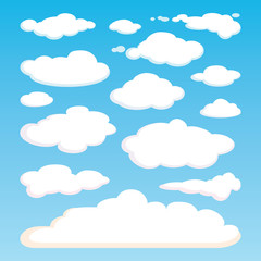 Pattern of white clouds isolated on blue sky background