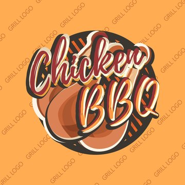 Creative logo design with chicken legs. Vector illustration. Chicken logo designed for fastfood menu, chicken house, snack bar or bbq bar.