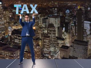 Man under the burden of tax payments
