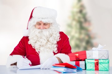 Santa claus writing a letter