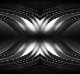 Design concept. Ready solutions interior design office. Black paper ribbon arranged like a fractal....
