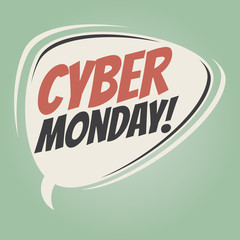 cyber monday retro speech balloon