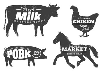 Animal Silhouettes With Farm Quotes