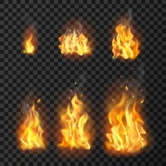 Realistic Fire Flames Set