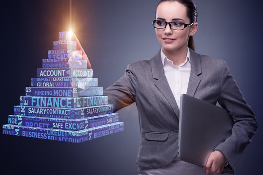 Businesswoman in ponzi scheme concept