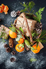 Christmas Tangerines Box Russian Tradition Holiday