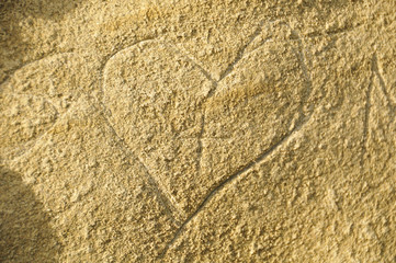 Herz Liebe Symbol - in Stein geritzt