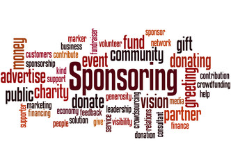 Obraz premium Sponsoring, word cloud concept 7