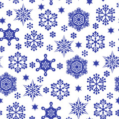 Naklejka na ściany i meble Christmas snowflakes pattern seamless