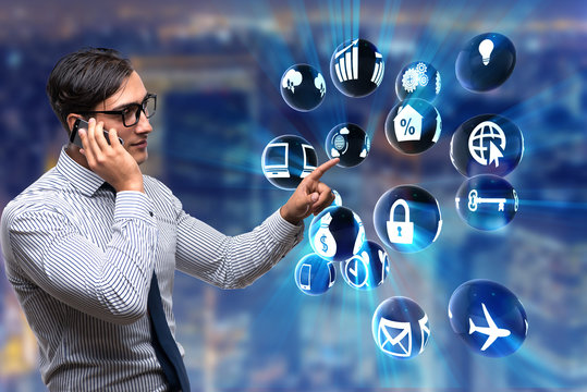 Businessman in modern business concept